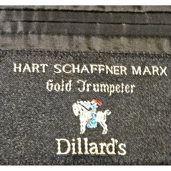 HART SCHAFFNER MARX Gold Trumpeter Mens Gray Blue Wool  42L Jacket Blazer - Picture 6 of 11
